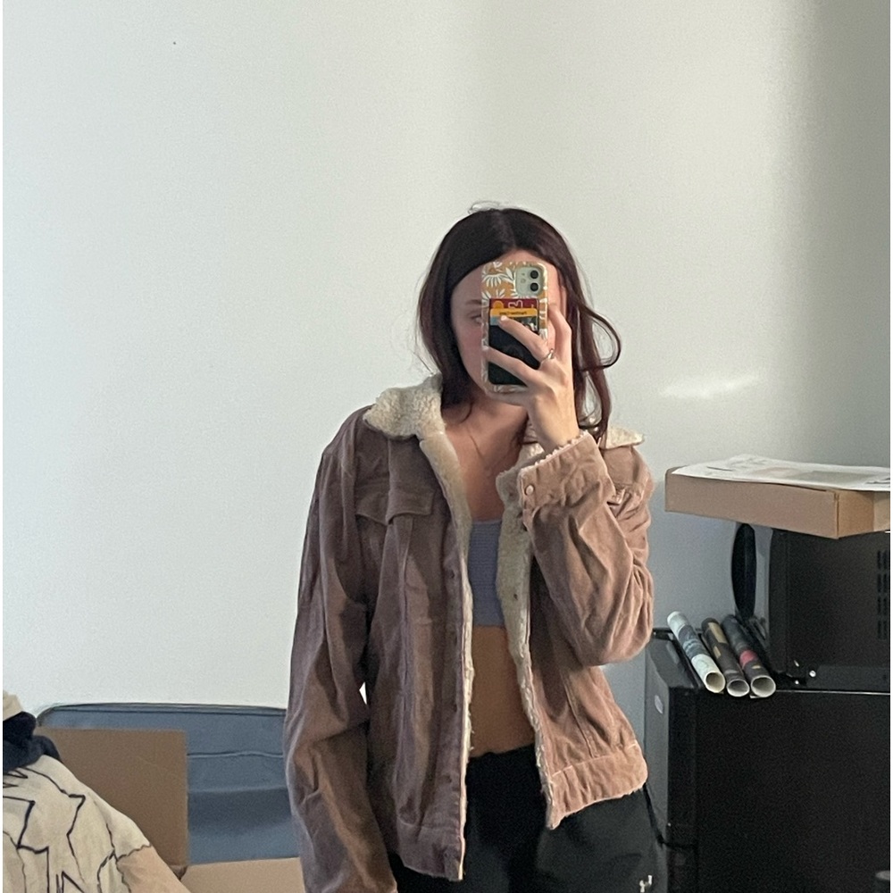 Corduroy jacket with Sherpa lining